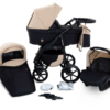 Kočárek 3 v 1 Boston Trio Travel System s autosedačkou v béžové barvě