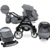 3 σε 1 καροτσάκι Urban Style Pushchair Buggy Buggy Travel Baby Pram με κάθισμα αυτοκινήτου σε όλα τα γκρι χρώματα