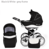 Système de voyage 3 en 1 pour bébé (poussette, siège auto, siège auto) dès la naissance, pour filles et garçons, noir et blanc