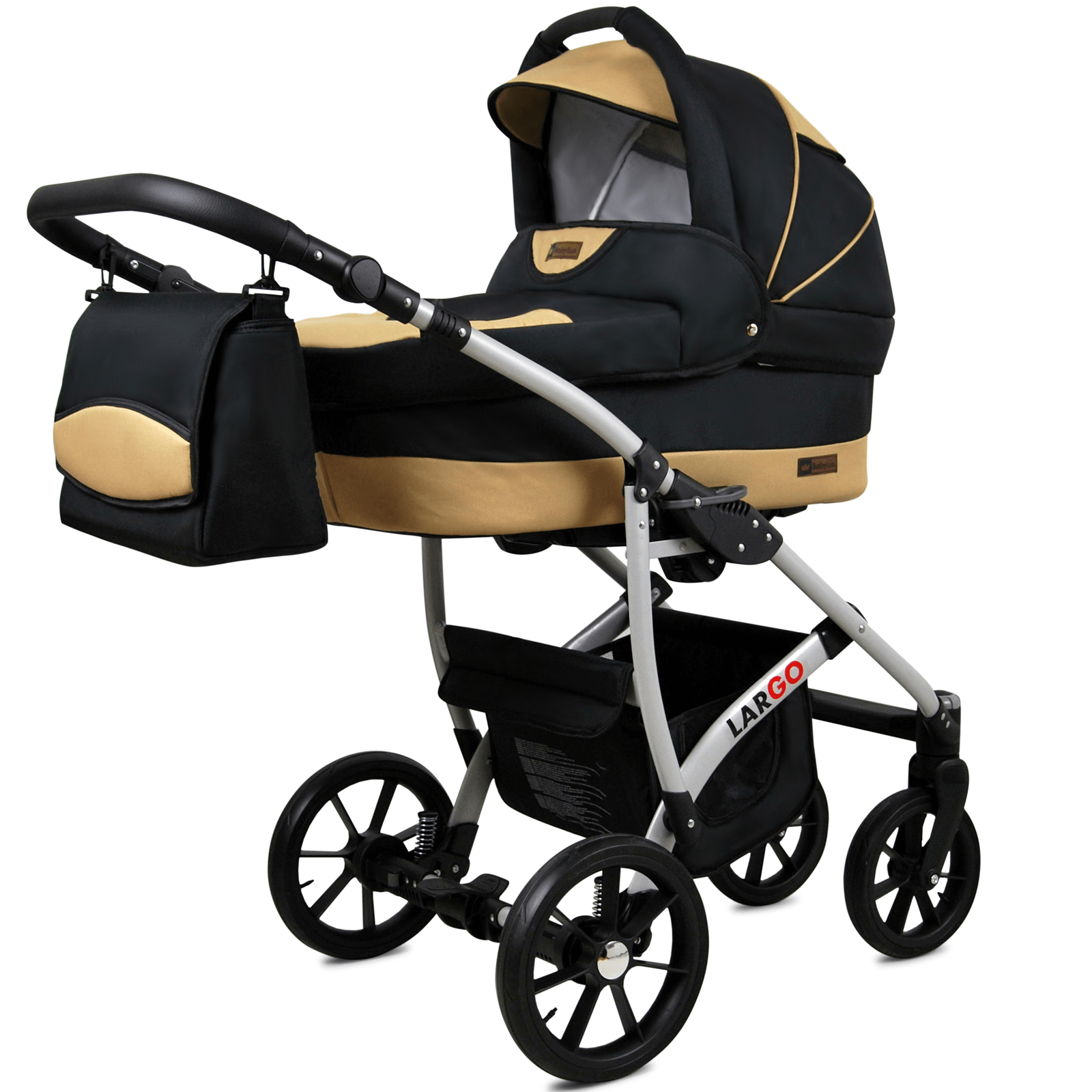 Baby Buggy Pram Car Seat 3 in 1 Travel System Pushchair All In One in Black Coffe - Imagen 2