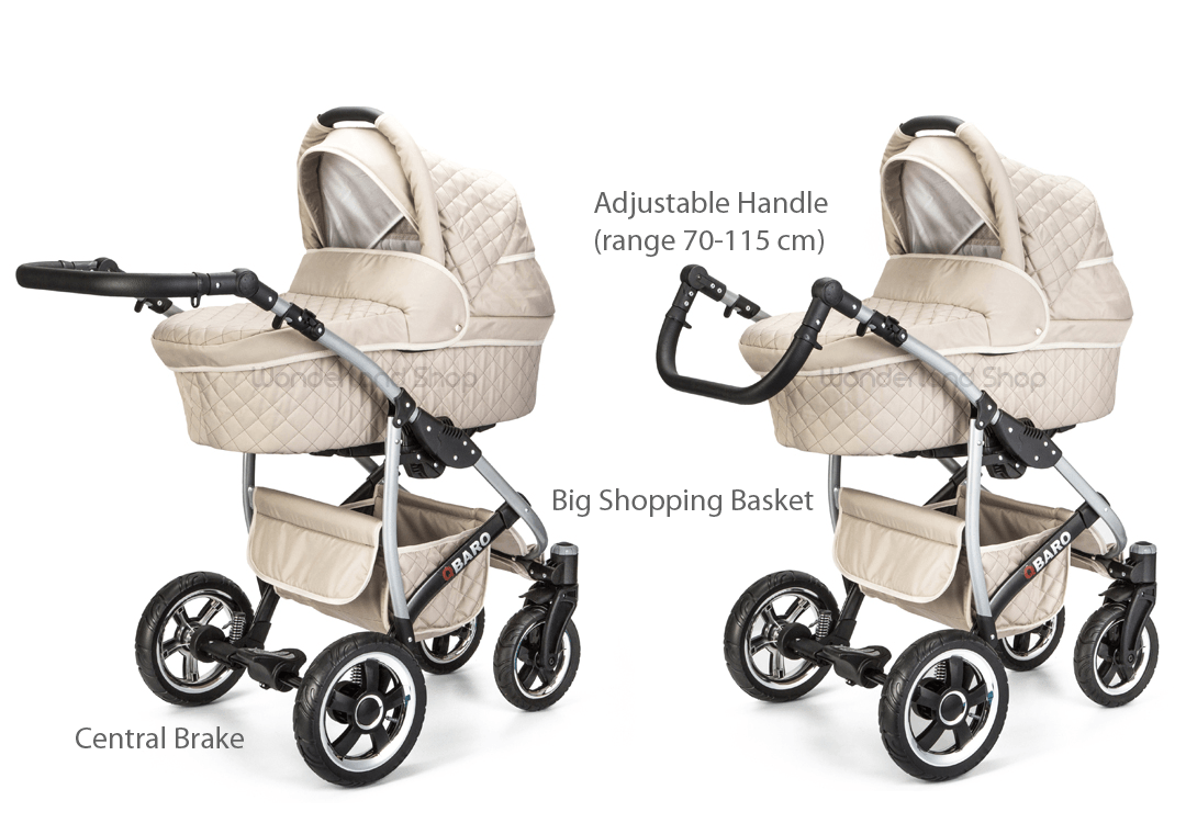 Pink Baby Pram Set Pushchair Car Seat Carrycot 3 in 1 Travel System From Birth - Imagen 4