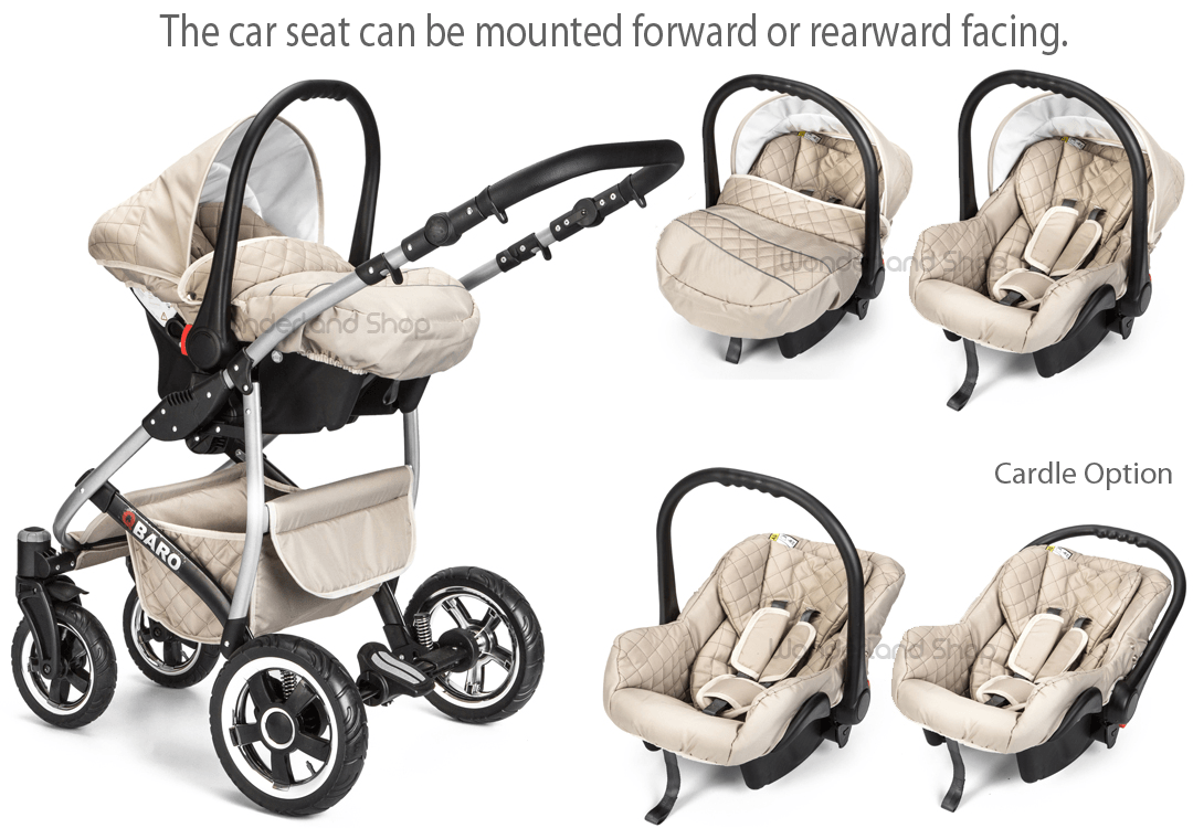 Pink Baby Pram Set Pushchair Car Seat Carrycot 3 in 1 Travel System From Birth - Imagen 5