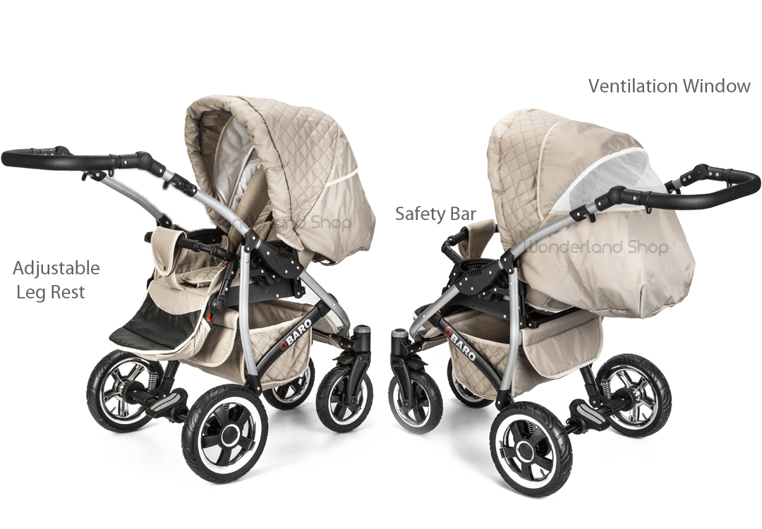 Pink Baby Pram Set Pushchair Car Seat Carrycot 3 in 1 Travel System From Birth - Imagen 7