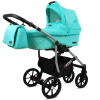 Carrinho de Bebê Verde com Carrinho de Bebê, Cadeirinha para Auto e Alcofa - Sistema de Viagem 3 em 1 Desde o Nascimento