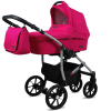 Conjunto de cochecito de bebé rosa: silla de paseo, asiento de coche, capazo, sistema de viaje 3 en 1 desde el nacimiento.