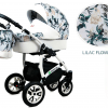 Lilac Flowers Pram 3in1 Travel System Isofix Base for Newborn