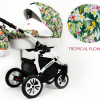 Tropical Flowers Baby Pram 3in1 Travel System Isofix Base for Newborn