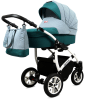Ensemble de voyage 3 en 1 : poussette classique pliable verte