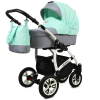 Ensemble de voyage 3 en 1 : poussette classique pliable pour bébé, vert clair