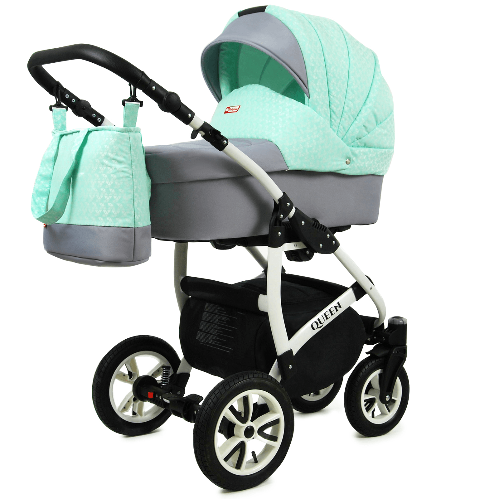 Ensemble de voyage 3 en 1 : poussette classique pliable pour bébé, vert clair