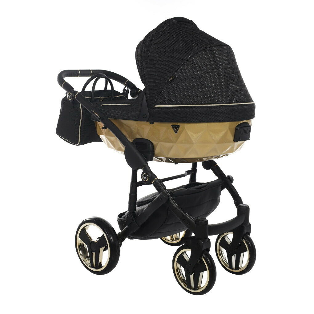 Baby Parm Mirror Satin Stroller 4in1 Travel System In Black and Gold - imagine 4