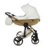 Baby Parm Mirror Satin Stroller 4in1 Travel System In White and Gold