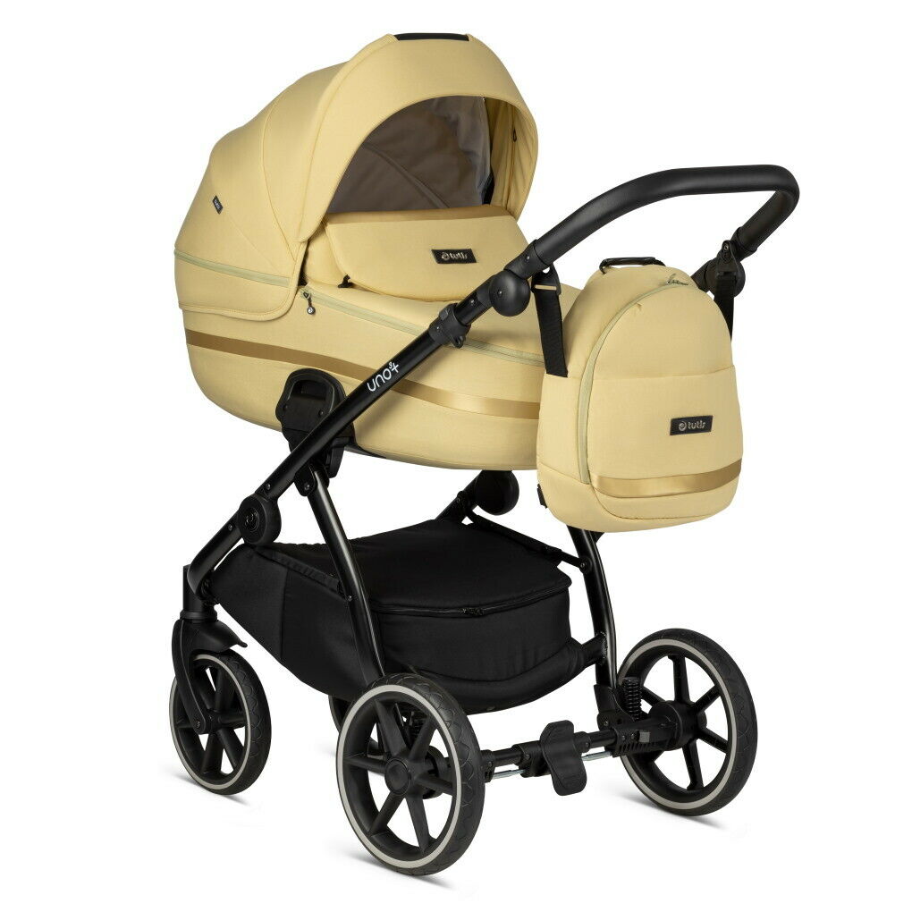 Baby Pram 4 in 1 Travel System Pushchair with Car Seat in Yellow - imagine 4