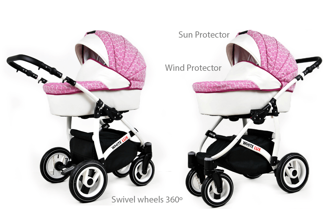 Baby Pram 3 in 1 Travel System Pushchair with Car Seat in Pattern – Image 2