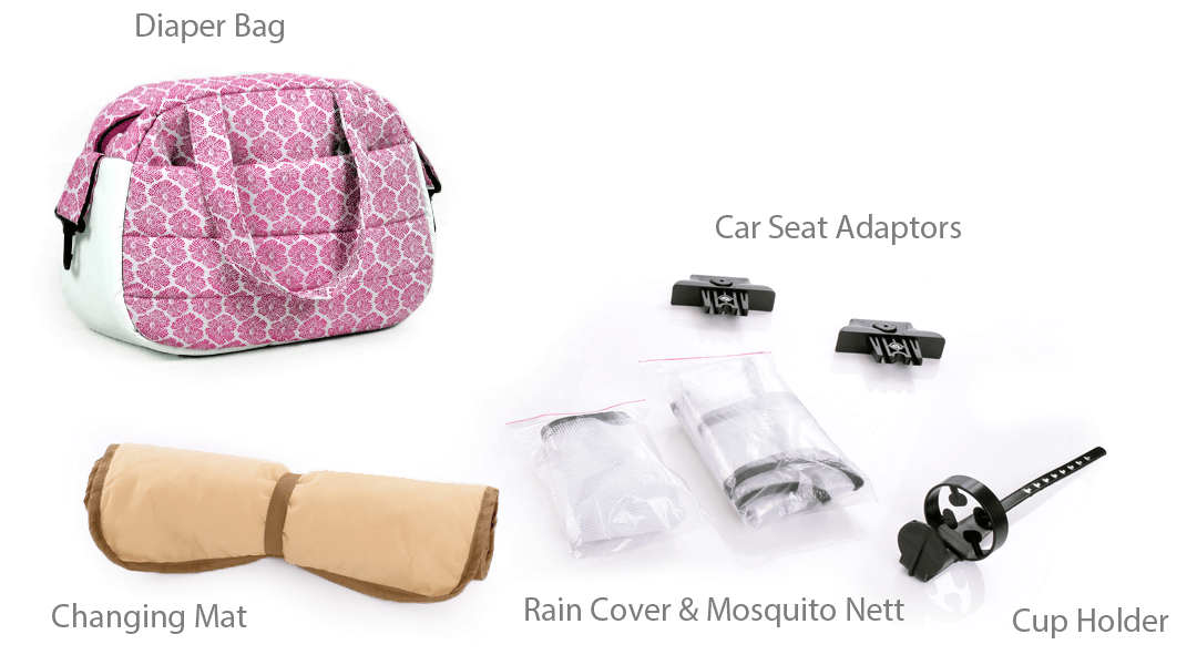 Baby Pram 3 in 1 Travel System Pushchair with Car Seat in Pattern – Image 9