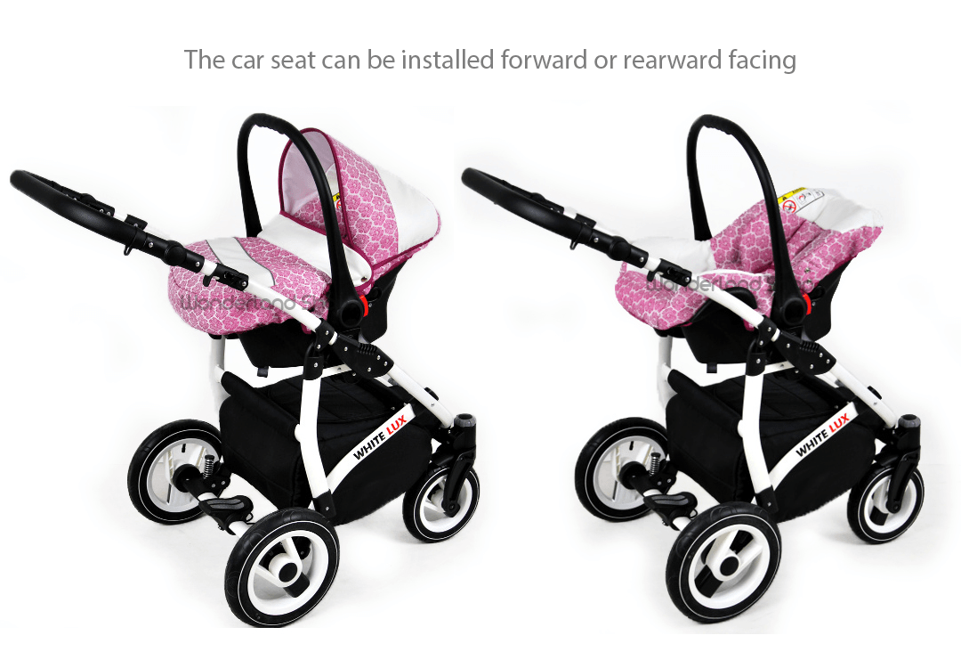 Baby Pram 3 in 1 Travel System Pushchair with Car Seat in Pattern – Image 5