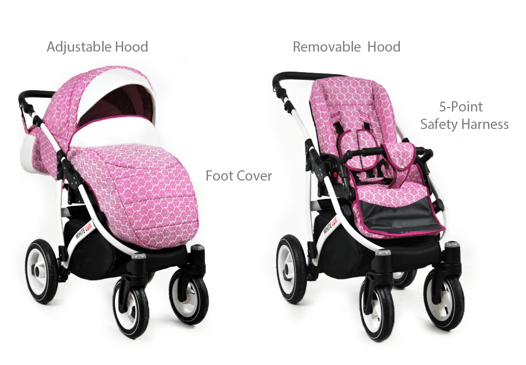 Baby Pram 3 in 1 Travel System Pushchair with Car Seat in Pattern – Image 6