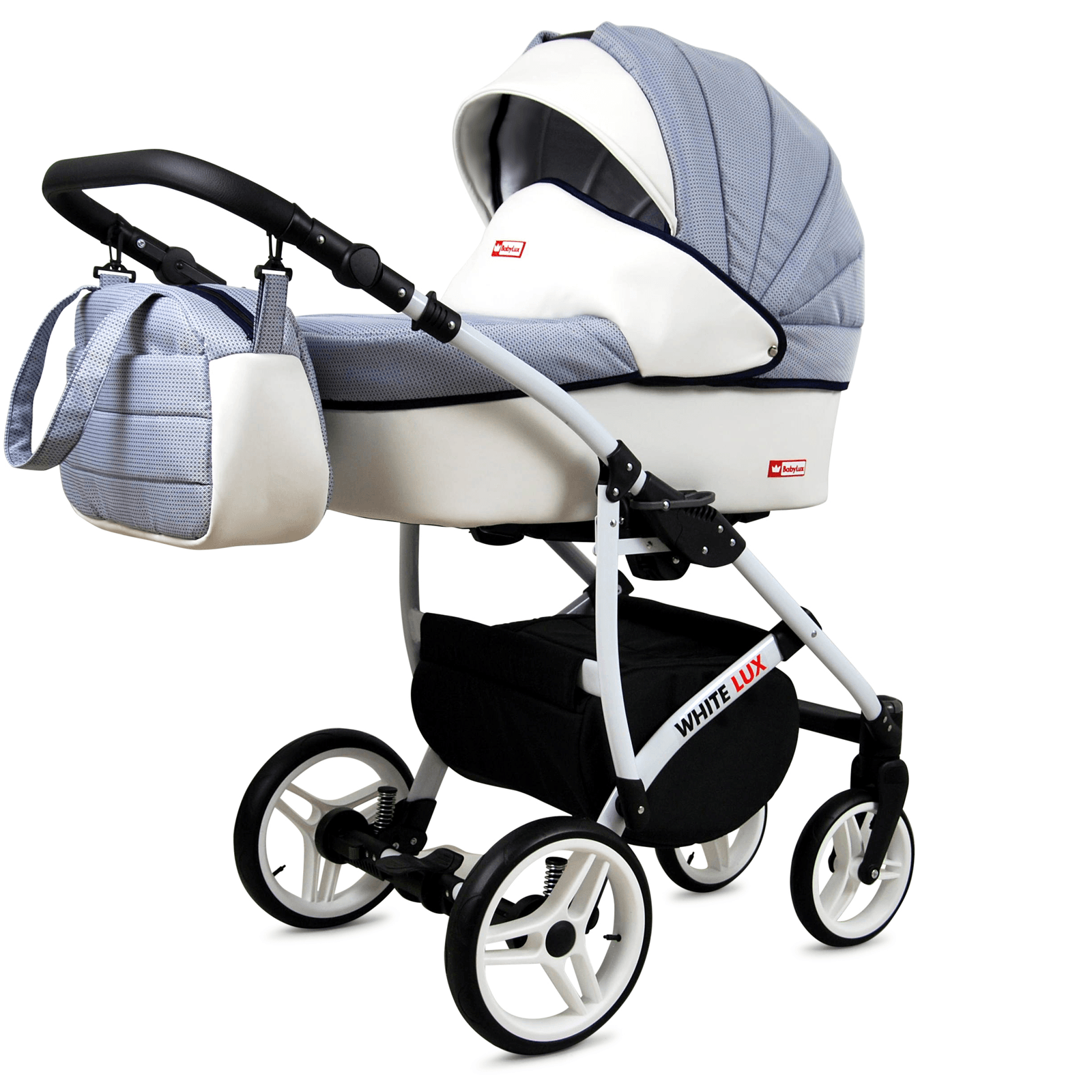 Baby Pram 3 in 1 Travel System Pushchair with Car Seat in Grey