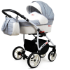 Baby Pram 3 in 1 Travel System Pushchair with Car Seat in Grey