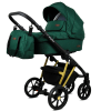 Poussette bébé 3 en 1 de luxe avec siège auto pour nouveau-né - Vert