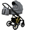 Poussette bébé 3 en 1 de luxe avec siège auto pour nouveau-né - Gris