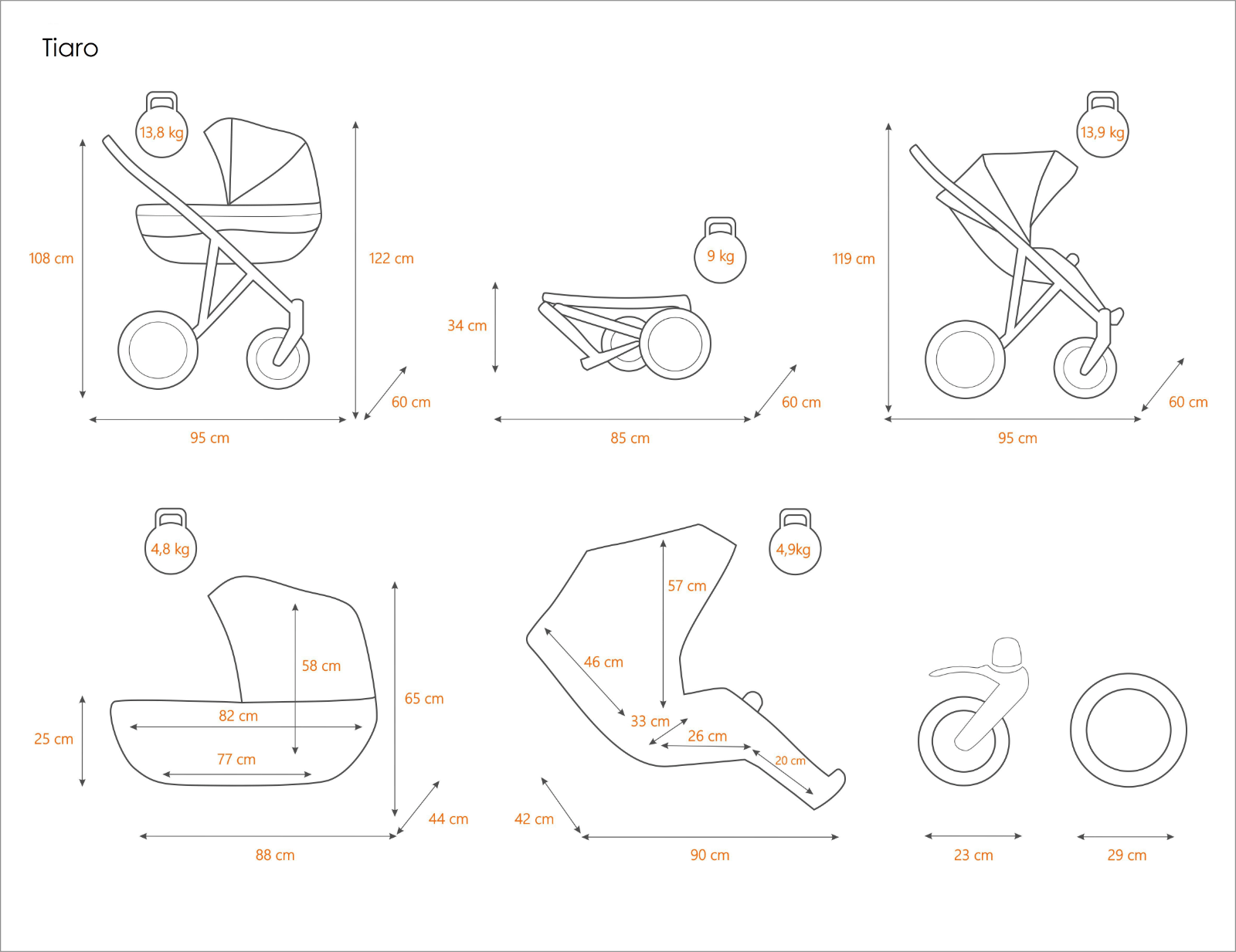 Luxury Baby Pram Pushchair Buggy Lightweight Stroller Travel System Car seat - Grey - white frame – Image 2