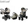 Poussette bébé pliable 3 en 1 avec siège auto et poussette pour enfant - Feuille d'or