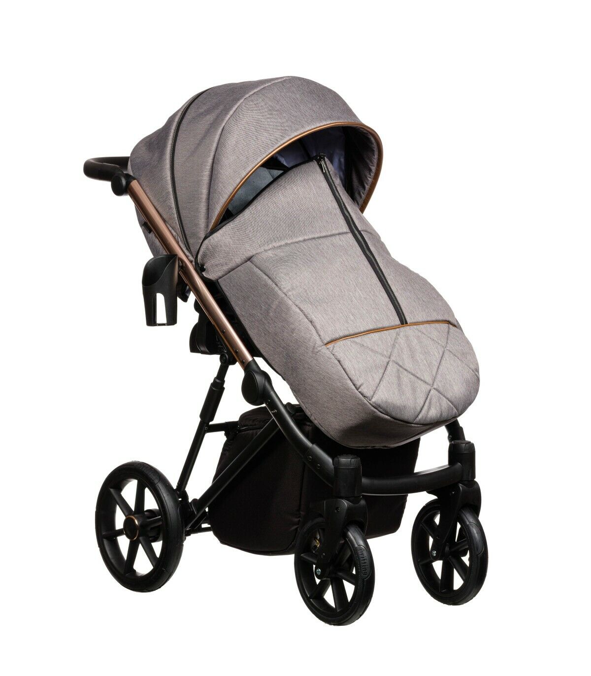 Baby Pram 4 in 1 Travel System Pushchair with Car Seat in Grey - Afbeelding 4