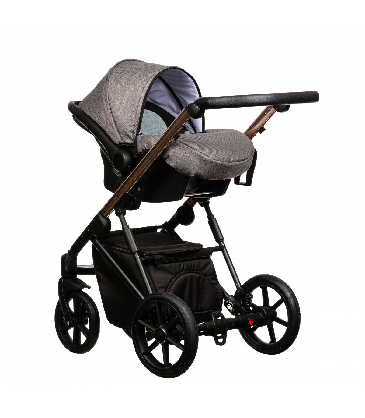 Baby Pram 4 in 1 Travel System Pushchair with Car Seat in Grey - Afbeelding 2
