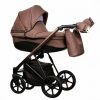 Baby Pram 4 in 1 Travel System Pushchair with Car Seat in Brown