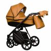 Eco-Leather Baby Pram 4 in 1 Travel System Pushchair with Car Seat - FX 17 in Brown