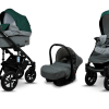 Poussette pliante réversible 3 en 1 pour bébé, couleur verte