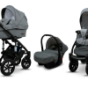 Poussette pliante réversible 3 en 1 pour bébé, gris