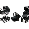 Cochecito y silla de coche de lujo 3 en 1 - Cochecito y silla de coche Alu Way de Babylux - En color carbono