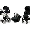 Carbon Pram Pushchair 3 in 1 – BabyLux Lilly Travel System with Car Seat