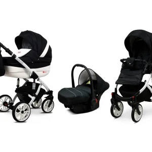 Carbon Pram Pushchair 3 in 1 – BabyLux Lilly Travel System with Car Seat