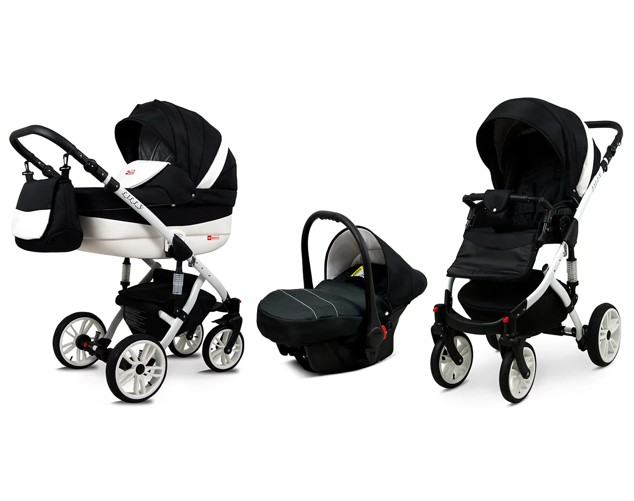 Carbon Pram Pushchair 3 in 1 – BabyLux Lilly Travel System with Car Seat