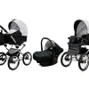 Black Dots Pram Pushchair 3 in 1 – BabyLux Margaret Exclusive Travel System with Car Seat