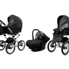 White Dots Pram Pushchair 3 in 1 – BabyLux Margaret Exclusive Travel System with Car Seat