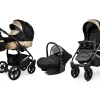 Black Deluxe Pram Pushchair 3 in 1 – BabyLux Miracle Travel System with Car Seat