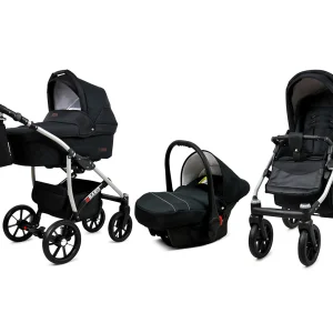 Onyx Pram Pushchair 3 in 1 – BabyLux Qbaro Travel System with Car Seat