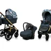 Gray Camo Pram Pushchair 3 in 1 – BabyLux Aspero Travel System with Car Seat