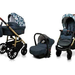 Gray Camo Pram Pushchair 3 in 1 – BabyLux Aspero Travel System with Car Seat