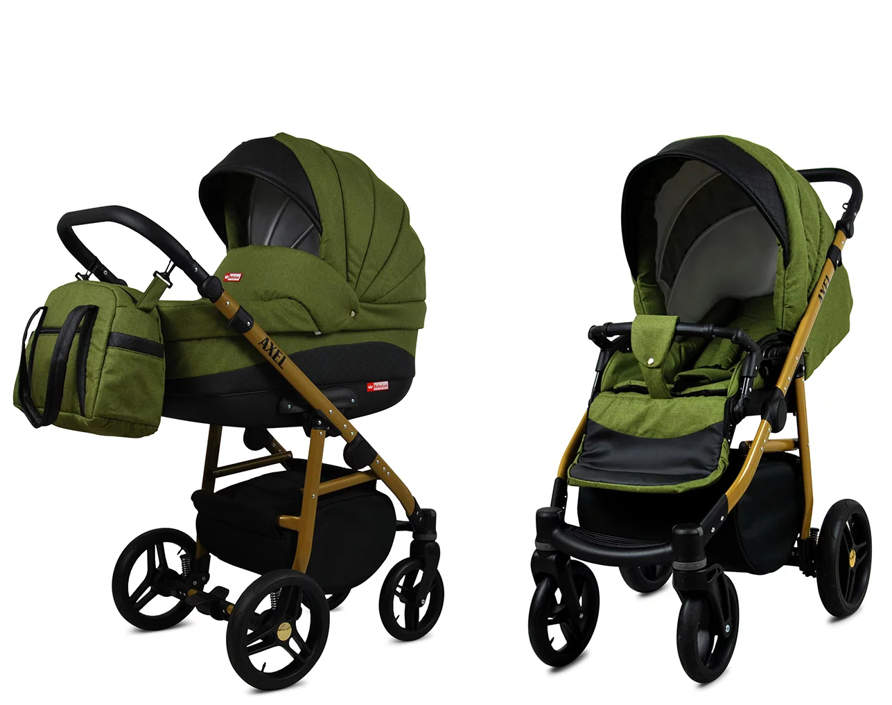Olive Pram Pushchair 3 in 1 – BabyLux Axel Travel System with Car Seat – Bild 2