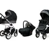 Optical Black Pram Pushchair 3 in 1 – BabyLux Alu Way Travel System with Car Seat