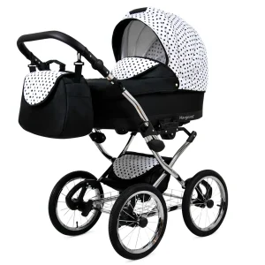 Εναλλακτική άποψη του Black Dots Pram Pushchair 3 in 1 – BabyLux Margaret Exclusive Travel System with Car Seat
