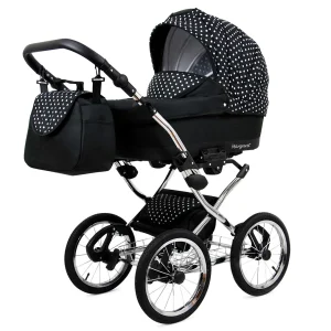 Εναλλακτική άποψη του White Dots Pram Pushchair 3 in 1 – BabyLux Margaret Exclusive Travel System with Car Seat