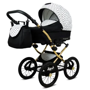 Alternative Ansicht von Black Dots Pram Pushchair 3 in 1 – BabyLux Margaret Gold Travel System with Car Seat