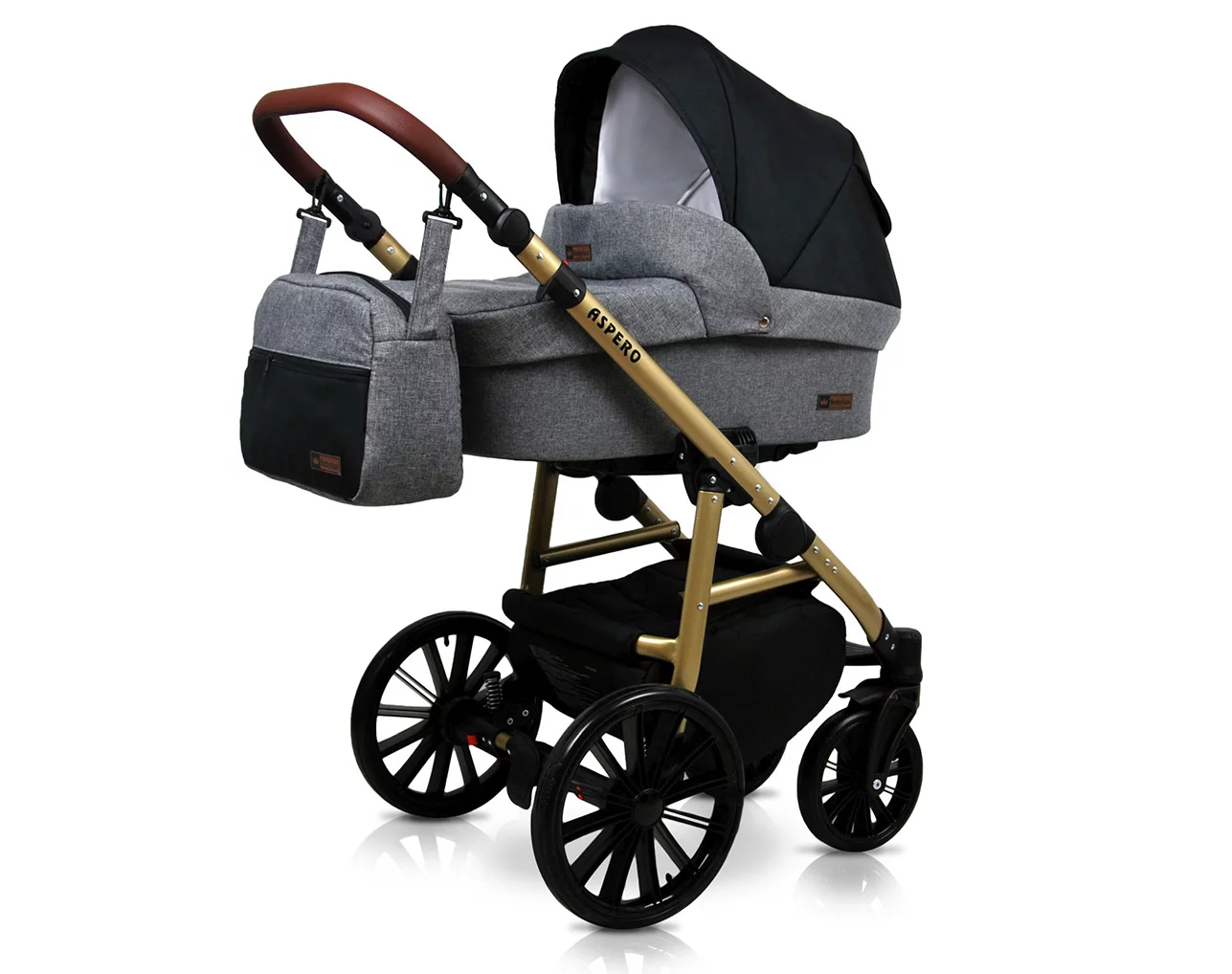 Grey Flex Black Pram Pushchair 3 in 1 – BabyLux Aspero Travel System with Car Seat - immagine 2