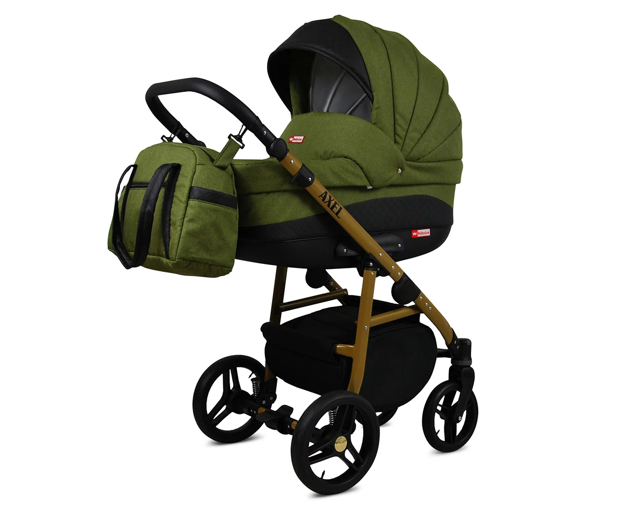 Olive Pram Pushchair 3 in 1 – BabyLux Axel Travel System with Car Seat – Bild 3